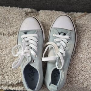 Pop Star Light Blue Canvas Sneakers Size 8